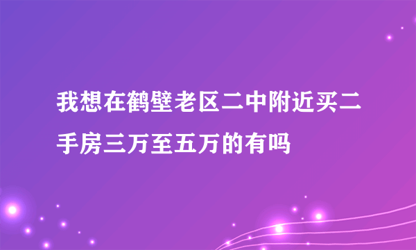 我想在鹤壁老区二中附近买二手房三万至五万的有吗