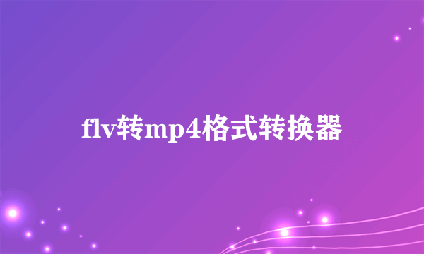 flv转mp4格式转换器