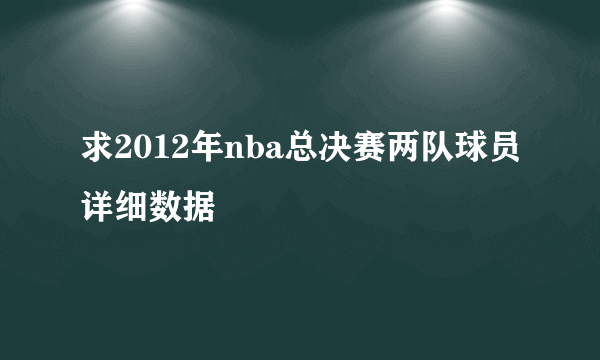 求2012年nba总决赛两队球员详细数据