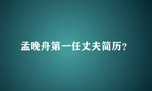 孟晚舟第一任丈夫简历？