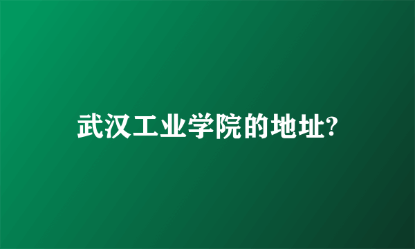 武汉工业学院的地址?