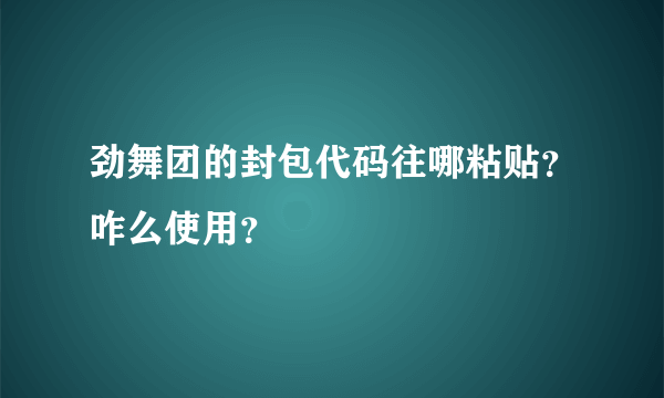 劲舞团的封包代码往哪粘贴？咋么使用？