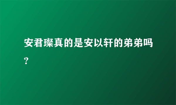 安君璨真的是安以轩的弟弟吗？