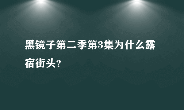 黑镜子第二季第3集为什么露宿街头？