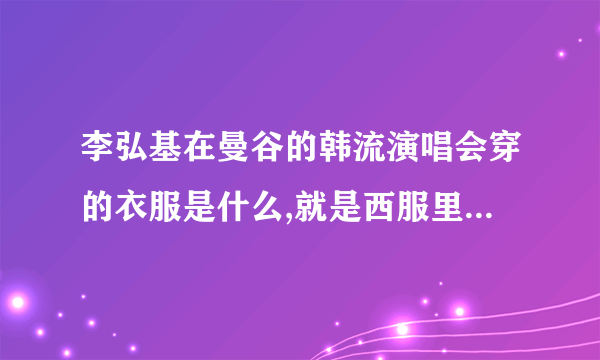 李弘基在曼谷的韩流演唱会穿的衣服是什么,就是西服里面的那一件