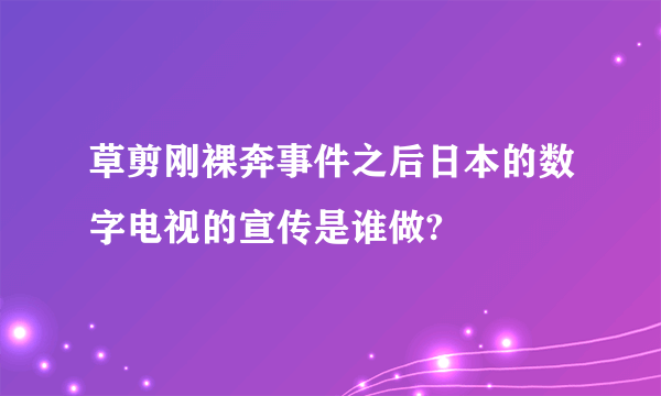 草剪刚裸奔事件之后日本的数字电视的宣传是谁做?