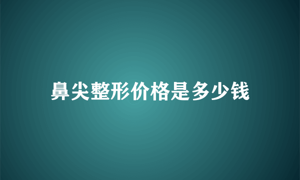 鼻尖整形价格是多少钱