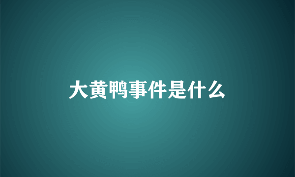 大黄鸭事件是什么