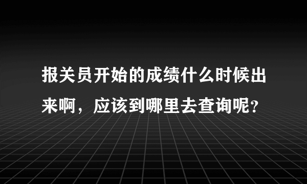 报关员开始的成绩什么时候出来啊，应该到哪里去查询呢？