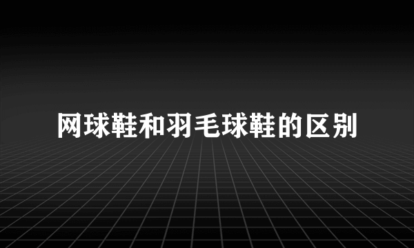 网球鞋和羽毛球鞋的区别