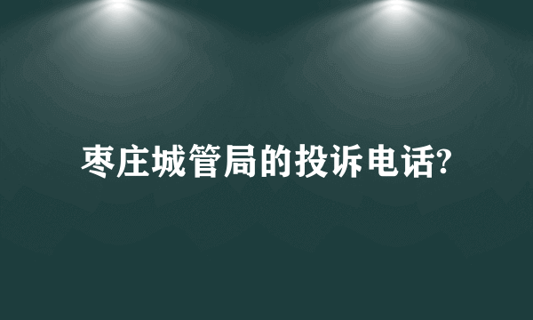 枣庄城管局的投诉电话?