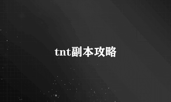 tnt副本攻略