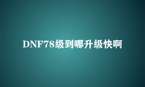 DNF78级到哪升级快啊