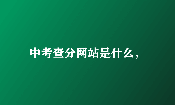 中考查分网站是什么，