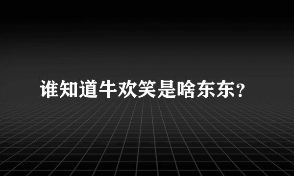 谁知道牛欢笑是啥东东？