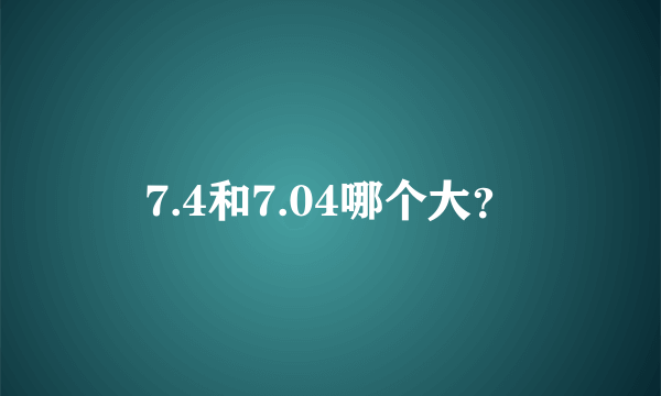 7.4和7.04哪个大？