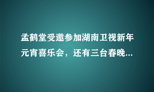 孟鹤堂受邀参加湖南卫视新年元宵喜乐会，还有三台春晚，怎么这么火？