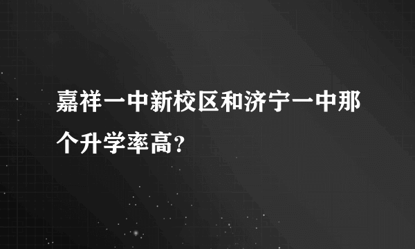 嘉祥一中新校区和济宁一中那个升学率高？