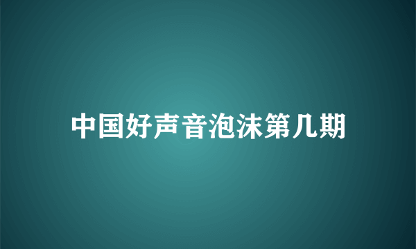 中国好声音泡沫第几期