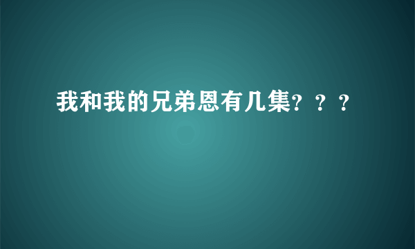 我和我的兄弟恩有几集？？？