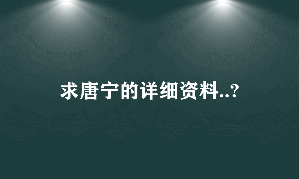 求唐宁的详细资料..?