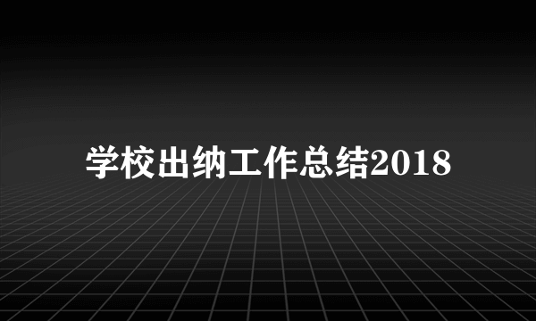 学校出纳工作总结2018