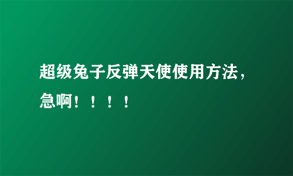 超级兔子反弹天使使用方法，急啊！！！！