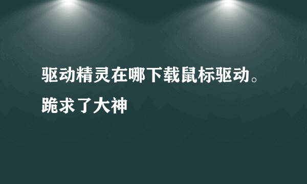 驱动精灵在哪下载鼠标驱动。跪求了大神