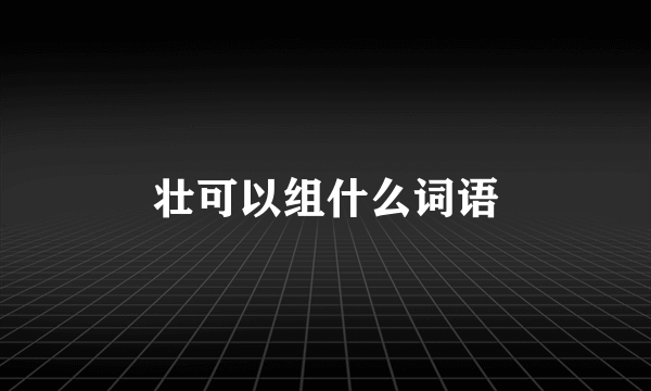 壮可以组什么词语