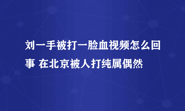 刘一手被打一脸血视频怎么回事 在北京被人打纯属偶然