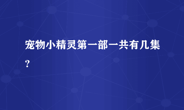 宠物小精灵第一部一共有几集？