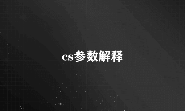 cs参数解释