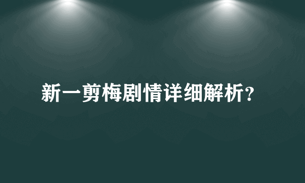 新一剪梅剧情详细解析？