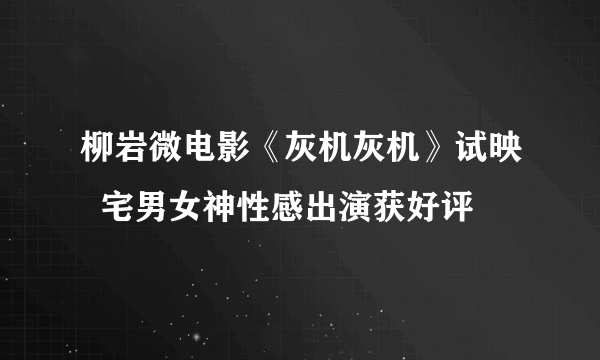 柳岩微电影《灰机灰机》试映  宅男女神性感出演获好评