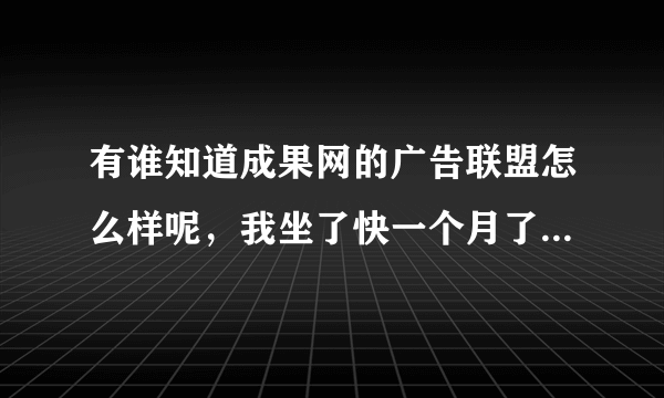 有谁知道成果网的广告联盟怎么样呢，我坐了快一个月了，流量不少，可是就是没有收益，是怎么回事呢