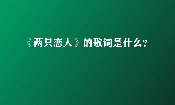 《两只恋人》的歌词是什么？