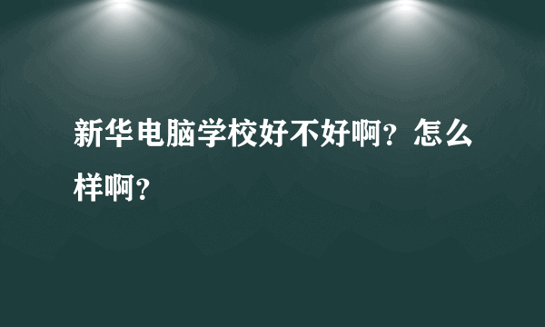 新华电脑学校好不好啊？怎么样啊？