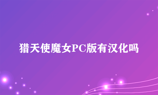 猎天使魔女PC版有汉化吗