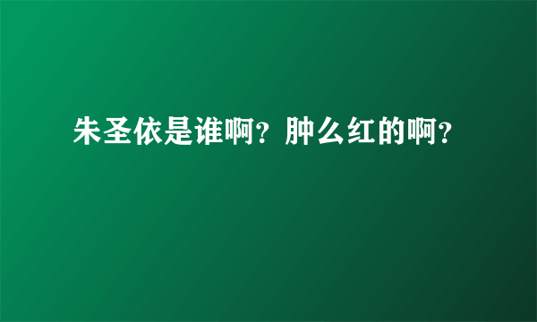 朱圣依是谁啊？肿么红的啊？