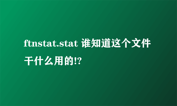 ftnstat.stat 谁知道这个文件干什么用的!?