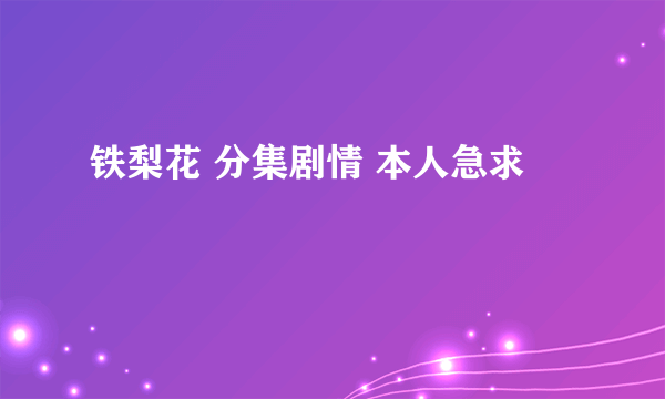 铁梨花 分集剧情 本人急求