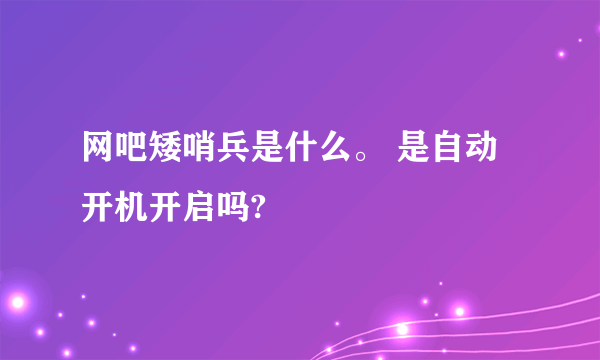 网吧矮哨兵是什么。 是自动开机开启吗?