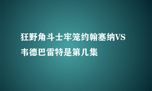 狂野角斗士牢笼约翰塞纳VS韦德巴雷特是第几集