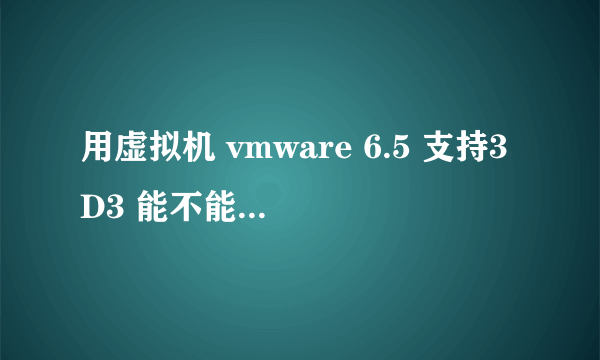 用虚拟机 vmware 6.5 支持3D3 能不能玩苍之涛？