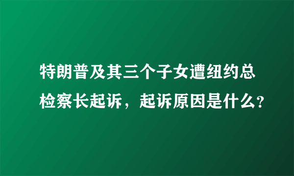 特朗普及其三个子女遭纽约总检察长起诉，起诉原因是什么？