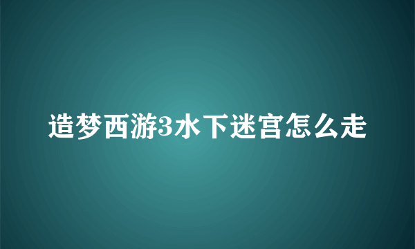 造梦西游3水下迷宫怎么走