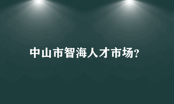 中山市智海人才市场？