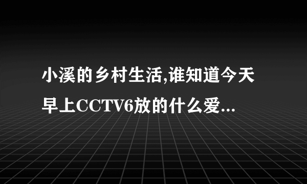 小溪的乡村生活,谁知道今天早上CCTV6放的什么爱情电影？