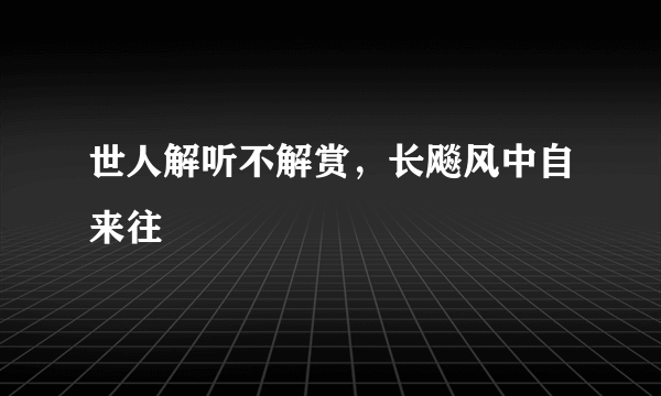 世人解听不解赏，长飚风中自来往