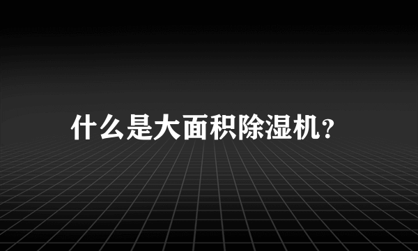 什么是大面积除湿机？